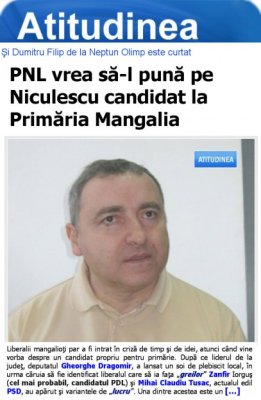 Săptămânalul Atitudinea: PNL pregăteşte un candidat surpriză la Mangalia